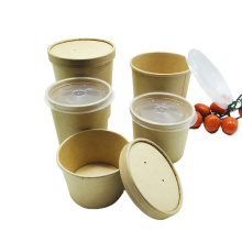 Disposable Kraft paper soup blows 32 OZ fast food take away food blows with lid